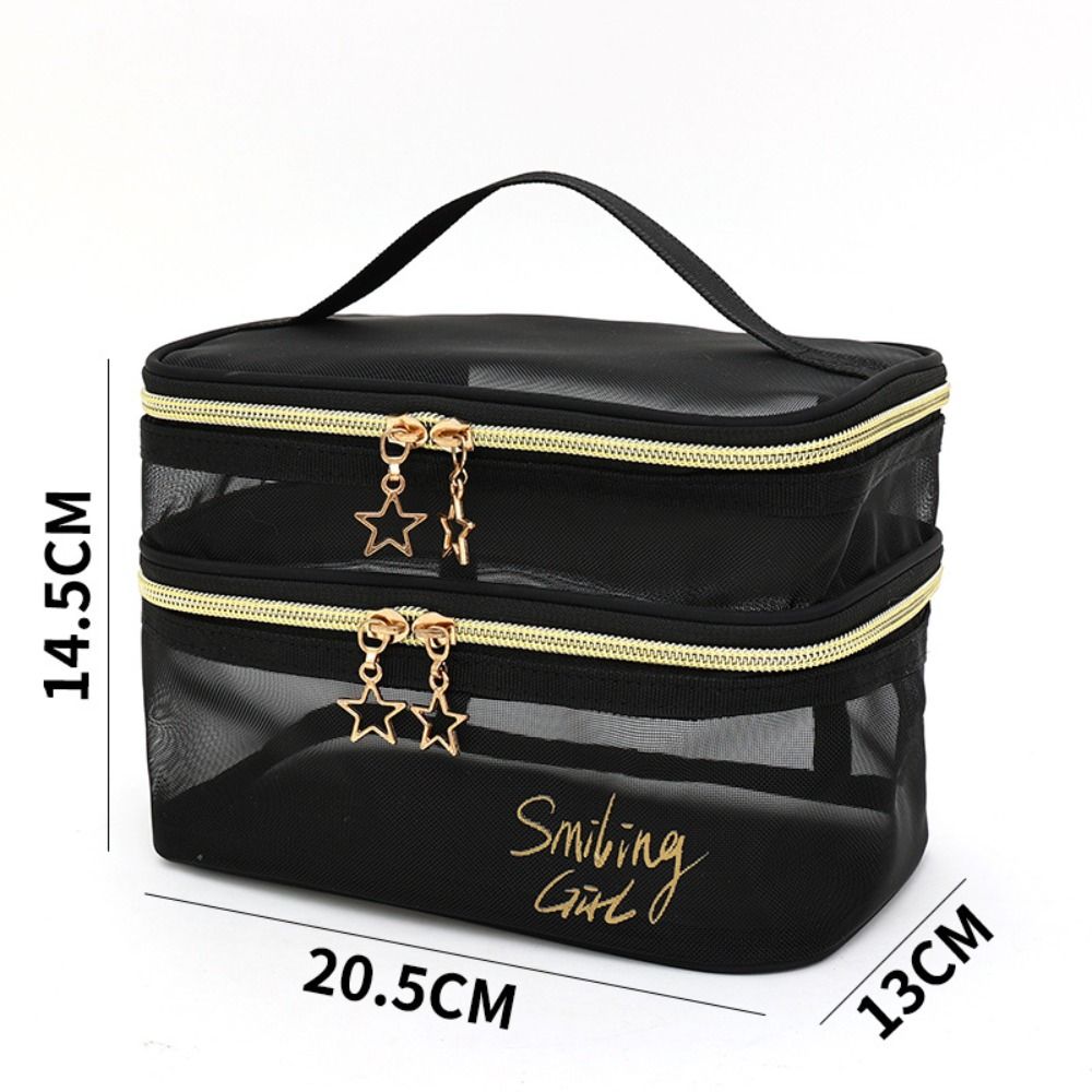 Cosmetic Bags - Nowa nylonowa kosmetyczka, dwuwarstwowa, o dużej