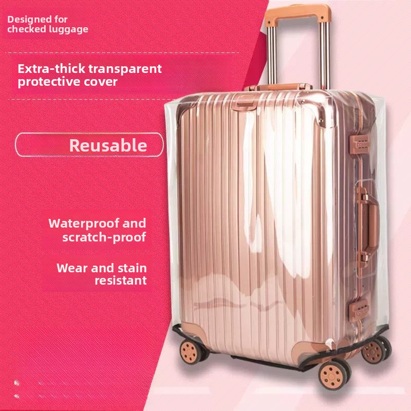 Luggage Protective Cover Transparent - Grubszy pokrowiec ochronny na bagaż przezroczysty,