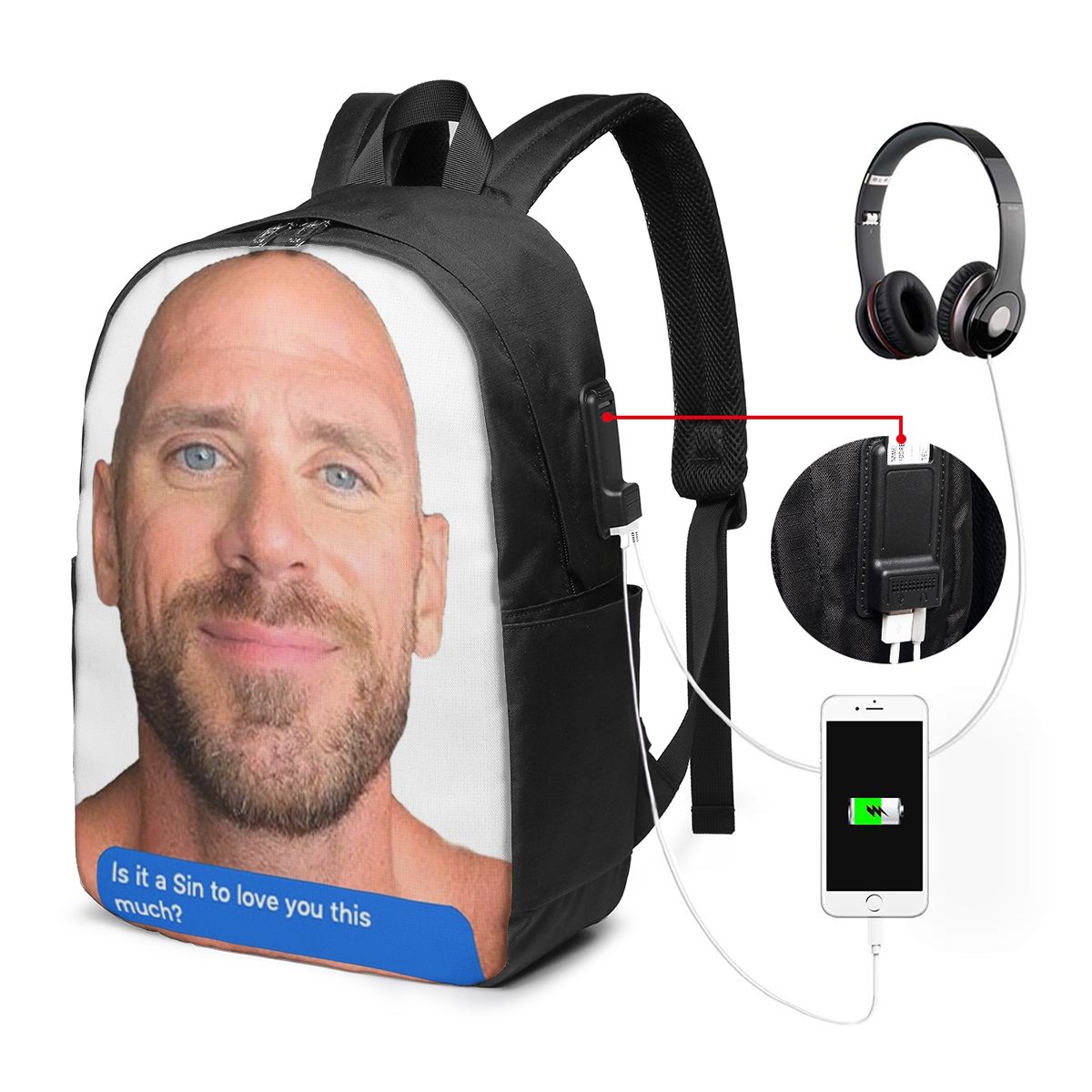 Plecak Johnny Sins z motywem f – Backpacks recenzja i cena