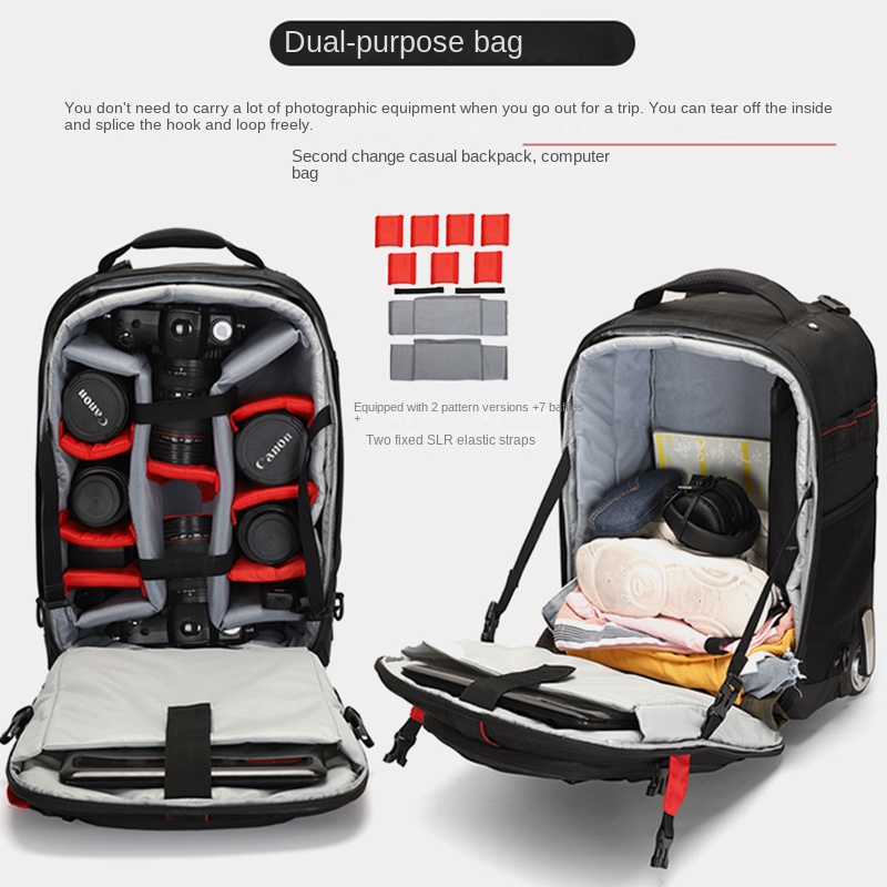 Profesjonalny plecak fotografi – Foldable Rolling Luggage Bag recenzja i cena