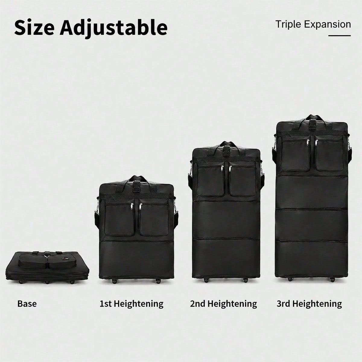 Czarna, składana torba podróżn – Foldable Rolling Luggage Bag recenzja i cena
